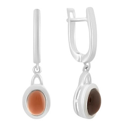Silver earrings with garnet nano