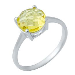 Silver ring with a 2.74 ct nano citrine