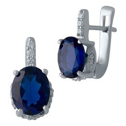 Silver earrings with sapphire (nano)