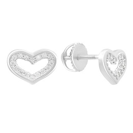 Серебряные серьги с фианитами