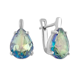 Серебряные серьги с мистик топазом 5.8ct