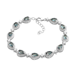 Серебряный браслет с топазом Лондон Блю 6.674ct