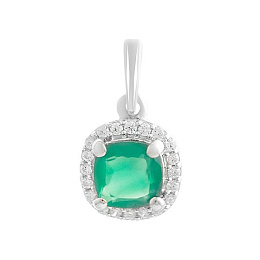 Серебряная подвеска с агатом 1.012ct, фианитами