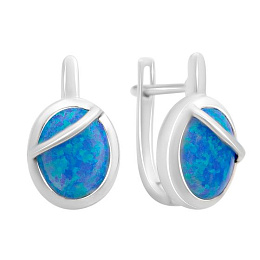 Серебряные серьги с опалом 2.06ct