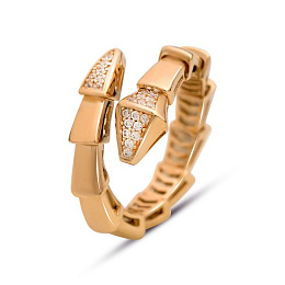 Золота каблучка з фіанітами 0.23ct