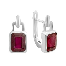 Серебряные серьги с рубином 4.315ct