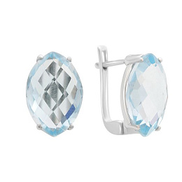 Серебряные серьги с топазом 12.742ct