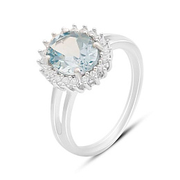 Серебряное кольцо с топазом 3.265ct