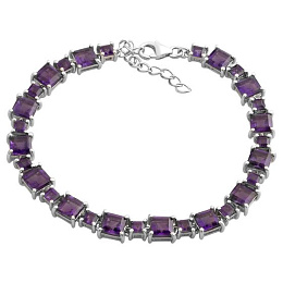 Серебряный браслет с аметистом 10.675ct