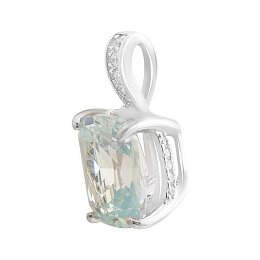 Silver pendant with a topaz and cubic zirconia