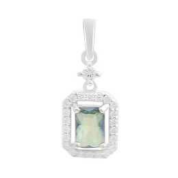 Серебряные серьги с мистик топазом 2.366ct