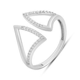 Срібна каблучка з фіанітами 0.36ct