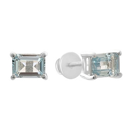 Серебряные серьги с топазом 2.45ct