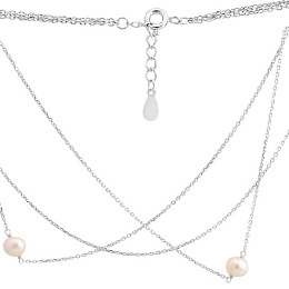 Silver necklace with baroque pearls