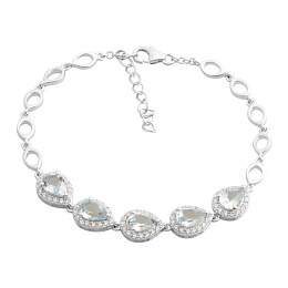 Серебряный браслет с топазом 5.628ct