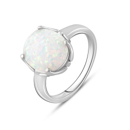 Silver ring with a 2.09-carat opal