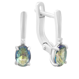 Серебряные серьги с мистик топазом 1.155ct