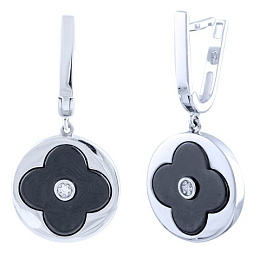 Silver earrings with ceramics