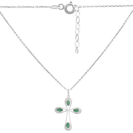 Срібне кольє зі смарагдом 0.879ct