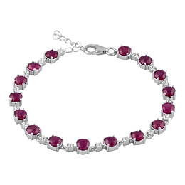 Серебряный браслет с рубином