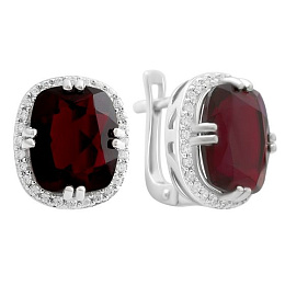 Срібні сережки з гранатом nano 9.39ct