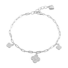 Silver bracelet with phianites
