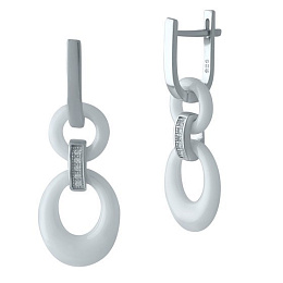 Silver earrings with ceramics
