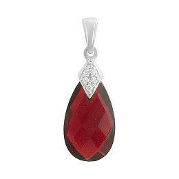 Silver pendant with a 4.42 ct nano garnet and cubic zirconia