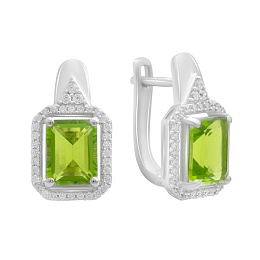 Срібні сережки з хризолітом