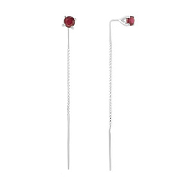 Срібні сережки з рубіном 0.797ct