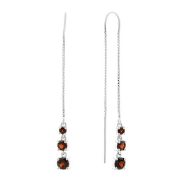 Срібні сережки з гранатом 2.105ct