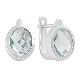 Серебряные серьги с топазом 6.053ct