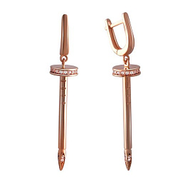 Золотые серьги с фианитами 0.6ct