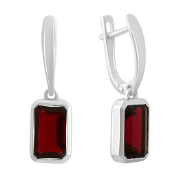 Silver Earrings with Nano Garnet 3.609ct