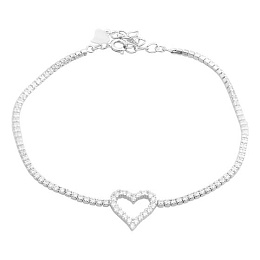 Silver bracelet with phianites