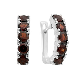 Срібні сережки з гранатом 3,2 карата