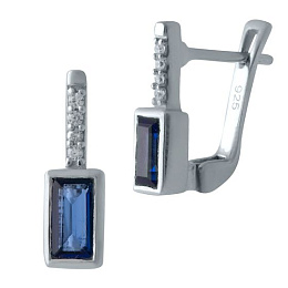 Silver earrings with a 0.711-carat nano sapphire