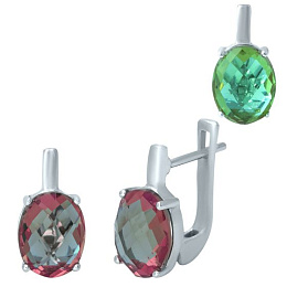 Серебряные серьги с султанитом 5.372ct