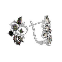 Срібні сережки з містик топазом 5.478ct