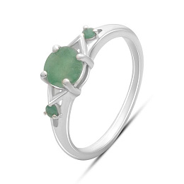 Silver ring with emerald 0.808ct