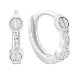 Серебряные серьги с фианитами