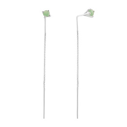 Срібні сережки зі смарагдом 0.497ct