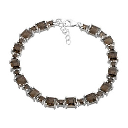 Серебряный браслет с раухтопазом (дымчатым кварцем) 11.23ct