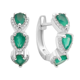 Серебряные серьги с агатом 3.001ct
