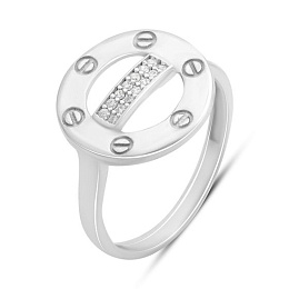 Срібна каблучка з фіанітами 0.14ct