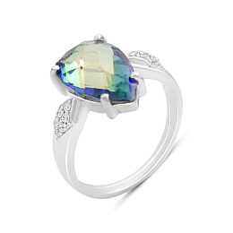 Серебряное кольцо с мистик топазом 3.492ct