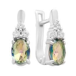 Серебряные серьги с мистик топазом 1.51ct