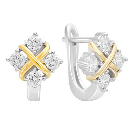 Серебряные серьги с фианитами