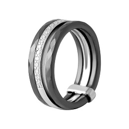 Silver ring with ceramics