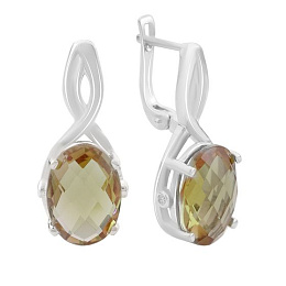 Sterling silver earrings with 3.838ct sultanite, phianites